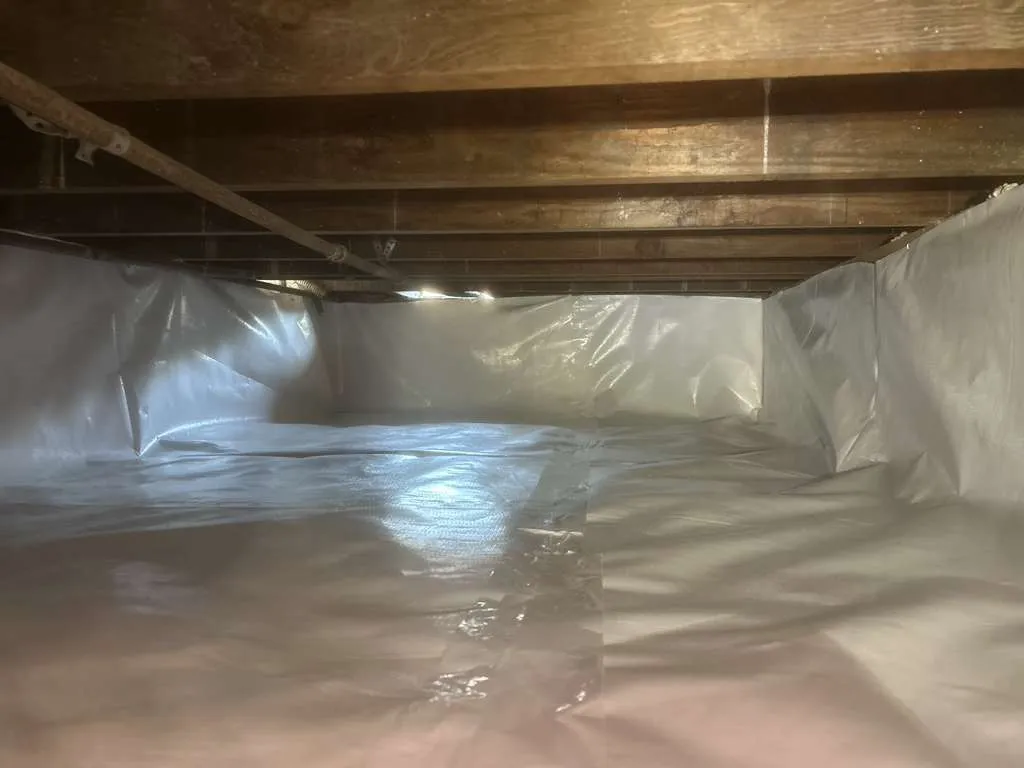 Liner run up the foundation walls