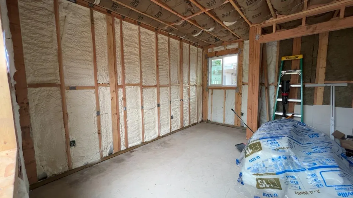 Walls insulated in a remodel