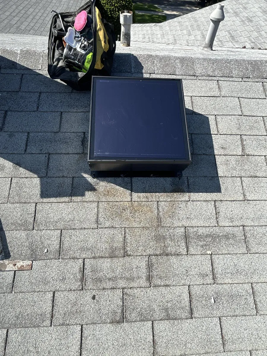 Solar attic fan going in