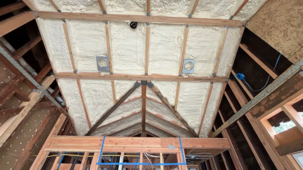 Spray foam in a vaulted ceiling